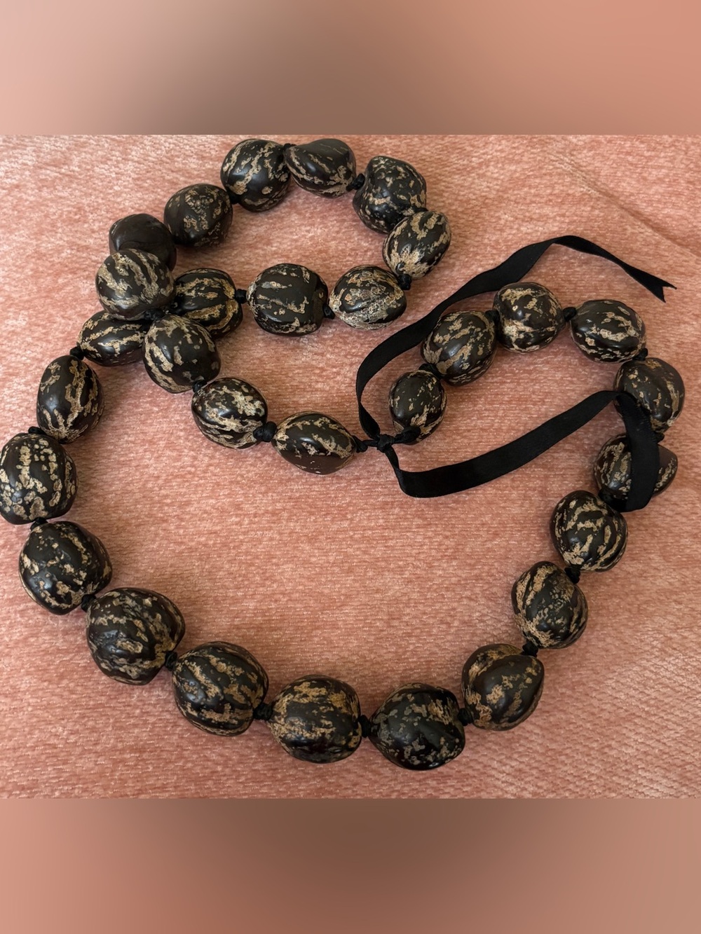 Natural Black and Gold Beaded Necklace - Women Jewelry